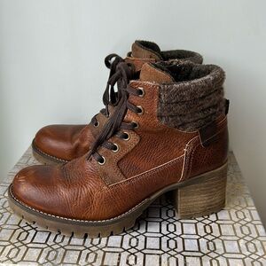 Bullboxer Creative Oasis Cassie Handmade Leather Heeled Combat Boots size 8